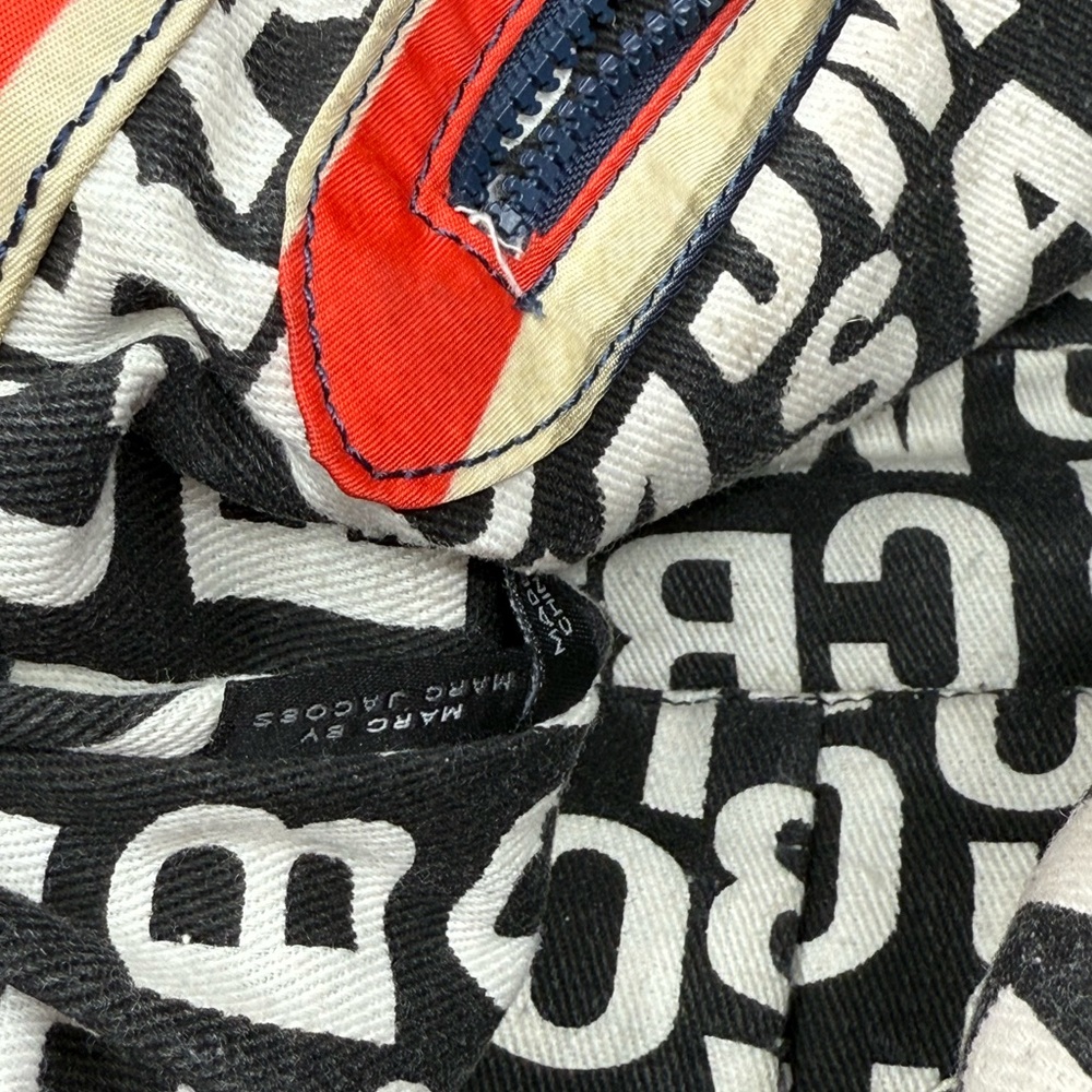 Marc Jacobs Workwear 2 Way Bag Nylon Stripes Preppy - Picture 10 of 11